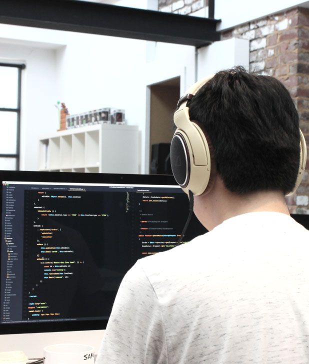 A team member undertaking SEO work on a website.